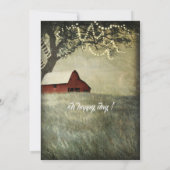 レッドカントリーバーン |国の朝の誕生日パーティー 招待状 (裏面)