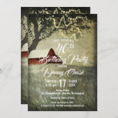 レッドカントリーバーン |国の朝の誕生日パーティー 招待状 (正面/裏面)