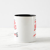 レッドカーで父なる日を楽しむ ツートーンマグカップ (中央)