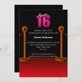 レッドカーエレガントペットスイート16パーティの招待状 招待状 (正面/裏面)