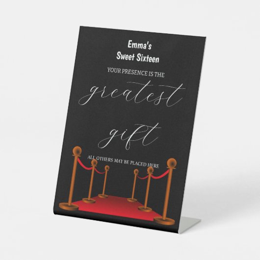 レッドカーエレガントペットハリウッドカードギフト誕生日 台座サイン (正面)