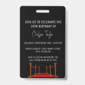 レッドカーエレガントペットハリウッドテーマスウィート16 VIP バッジ (Back)