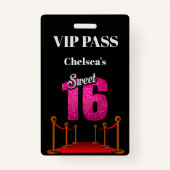 レッドカーエレガントペットハリウッドテーマスウィート16 VIP バッジ (正面)