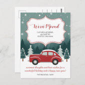 レッドカークリスマス引っ越しましたホリデーアナウンス ポストカード (正面/裏面)