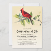 レッドカーディナル葬儀のお祝い 招待状 (正面)