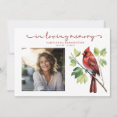 レッドカーディナル追悼葬儀プログラム 招待状 (正面)