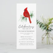 レッドカーディナル鳥の葬儀 デジタル招待状 招待状 (スタンド正面)