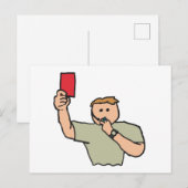 レッドカードサッカー審判 ポストカード (正面/裏面)