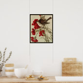 レッドカーネーションとソンバードポスター ポスター (キッチン)