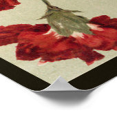 レッドカーネーションとソンバードポスター ポスター (角)