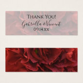 レッドカーネーションフラワーズ結婚式の引き出物ラベル (正面&裏面)