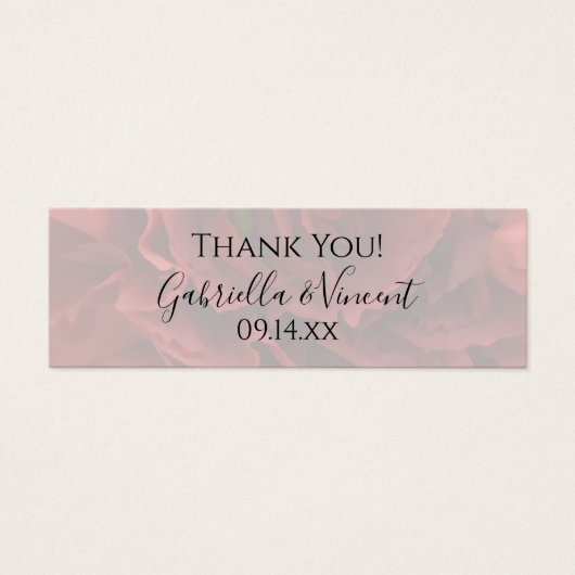 レッドカーネーションフラワーズ結婚式の引き出物ラベル (正面)