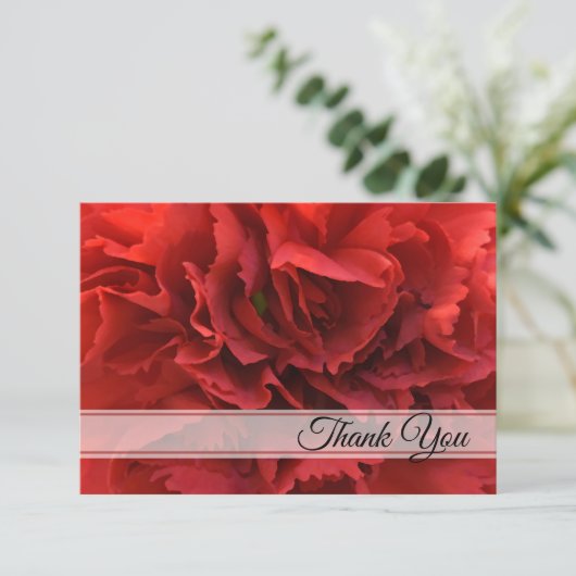 レッドカーネーションフローラありがとうございました悔やみや弔慰 サンキューカード (スタンド正面)