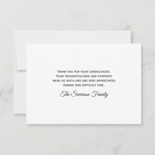 レッドカーネーションフローラありがとうございました悔やみや弔慰 サンキューカード (裏面)