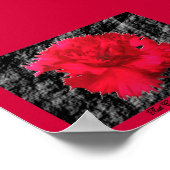 レッドカーネーションフローラファンタジープリント ポスター (角)