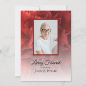 レッドカーネーションフローラリビング葬儀パーティー 招待状 (正面)