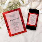 レッドカーネーションフローラ婚約パーティ 招待状