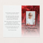 レッドカーネーションフローラ葬儀記念祈りの言葉 名刺 (外部フラット)