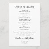 レッドカーネーションフローラ葬儀 プログラム (裏面)