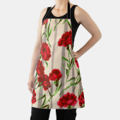 レッドカーネーションプリント エプロン (インサイチュ)
