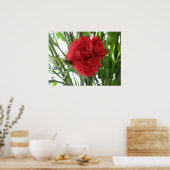 レッドカーネーションプリント ポスター (キッチン)