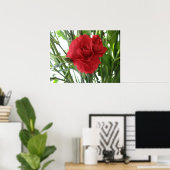 レッドカーネーションプリント ポスター (ホームオフィス)