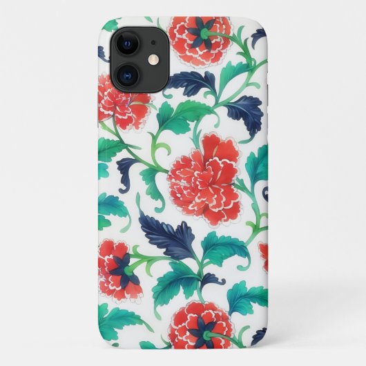 レッドカーネーションヴィンテージスタイル花芸術 Case-Mate iPhoneケース (裏面)