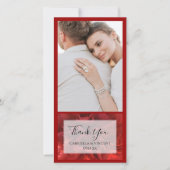 レッドカーネーション結婚フローラの感謝 サンキューカード (正面)