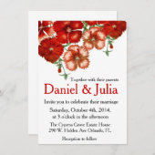 レッドカーネーション結婚式招待状 招待状 (正面/裏面)