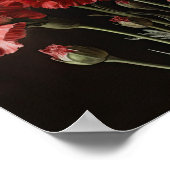 レッドカーネーション花アートプリントポスター ポスター (角)