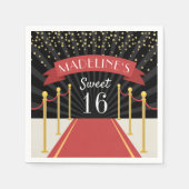 レッドカーパーソナライズされたペットテーマSweet sixteen スタンダードカクテルナプキン (正面)