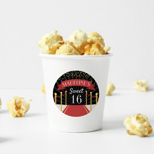 レッドカーパーソナライズされたペットテーマSweet sixteen ラウンドシール