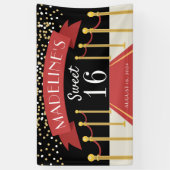 レッドカーパーソナライズされたペットテーマSweet sixteen 横断幕 (縦)