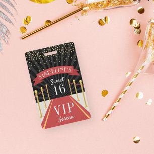 レッドカーパーソナライズされたペットVIPパスSweet sixteen バッジ