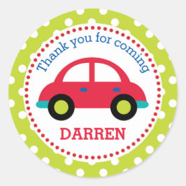 レッドカーフェイスシール(ボーイズ誕生日) ラウンドシール