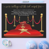 レッドカーペットをテーマにしたパーティーフェイクとゴールドフォイルフライヤー チラシ (シングル)