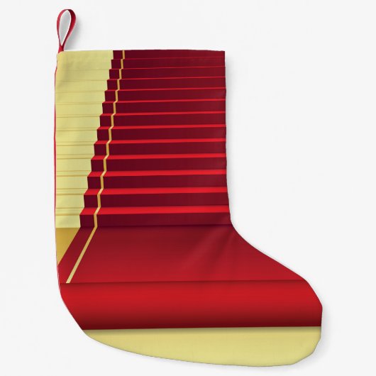 レッドカーペットエレガンス：ヴィンテージ背景。 スモールクリスマスストッキング (正面)