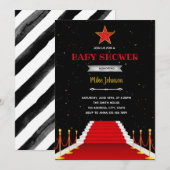 レッドカーペットシャワー誕生日招待状 招待状 (正面/裏面)