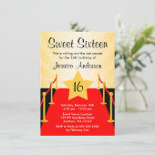 レッドカーペットハリウッドスイート16バースデーパーティー 招待状 (スタンド正面)