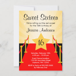 レッドカーペットハリウッドスイート16バースデーパーティー 招待状