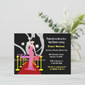 レッドカーペットハリウッドベビーシャワー招待状ガール 招待状 (スタンド正面)