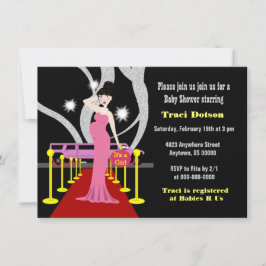 レッドカーペットハリウッドベビーシャワー招待状ガール 招待状