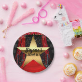 レッドカーペットハリウッド金ゴールドスターズバースデーパーティー ペーパープレート (パーティー)