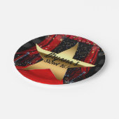 レッドカーペットハリウッド金ゴールドスターズバースデーパーティー ペーパープレート (アングル)