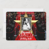 レッドカーペットハリウッド金ゴールドスターズフォトパーティー 招待状 (正面)