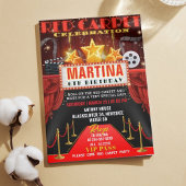 レッドカーペットバースデーパーティーの招待 招待状