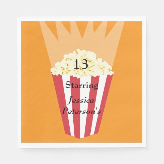 レッドカーペットプレミア誕生日グラマラス映画パーティー スタンダードランチョンナプキン (正面)