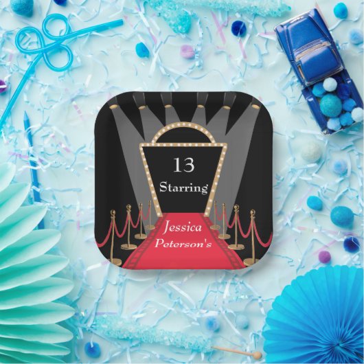 レッドカーペットムービー初演グラマラス誕生日パーティー ペーパープレート (パーティー)