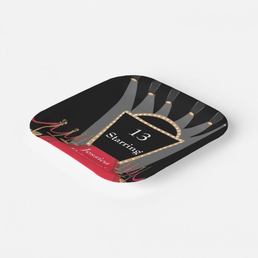 レッドカーペットムービー初演グラマラス誕生日パーティー ペーパープレート (傾斜あり)