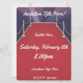 レッドカーペット有名人パーティー招待状 招待状 (裏面)